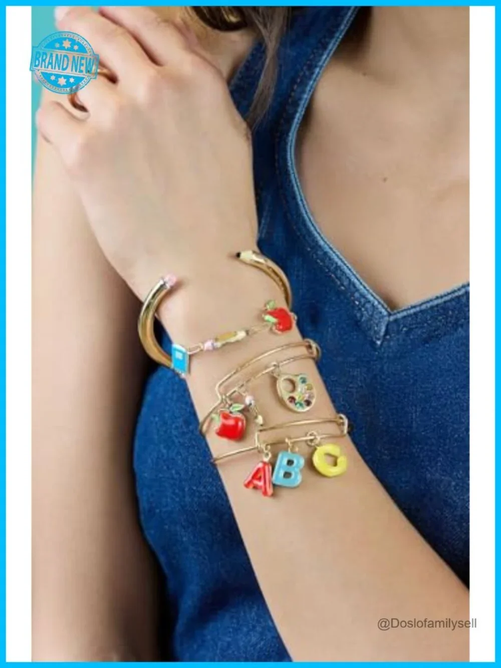 Enamel Pencil Cuff Bracelet Nickel-Free Open Cuff for Women